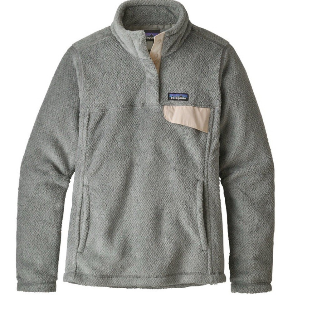 Patagonia Polartec Retool Snap T Pullover Sweater Women Sz-M Fleece Logo Grey
